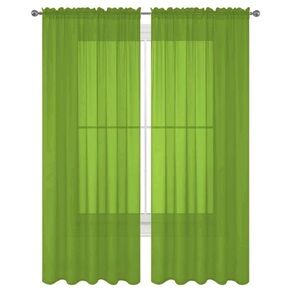 Lush Green Drapes for a Fresh Look lime sheer